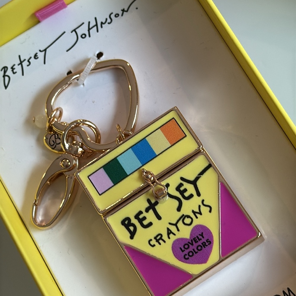 NWT Betsey Johnson Multicolor Crayon Key Bag Charm